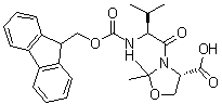 (4S)-3-[(2S)-2-[[(9H-Fluoren-9-ylmethoxy)carbonyl]amino]-3-methyl-1-oxobutyl]-2,2-dimethyl-4-oxazolidinecarboxylic acid molecular structure (CAS 186023-49-4)