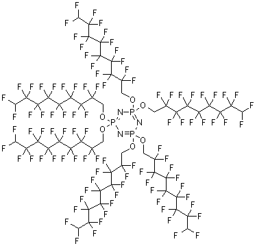 2,2,4,4,6,6-Hexakis((2,2,3,3,4,4,5,5,6,6,7,7,8,8,9,9-hexadecafluorononyloxy)-2,2,4,4,6,6-hexahydro-1,3,5,2,4,6-triazatriphosphorine molecular structure (CAS 186043-67-4)