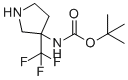 tert-Butyl [3-(trifluoromethyl)pyrrolidin-3-yl]carbamate molecular structure (CAS 186203-13-4)