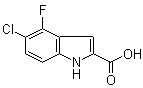 结构式 CAS# 186446-26-4, 5-氯-4-氟-1H-吲哚-2-羧酸