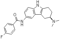 structure of CAS# 186544-26-3, (R)-N-[3-(Dimethylamino)-2,3,4,9-tetrahydro-1H-carbazol-6-yl]-4-fluorobenzamide;LY 344864