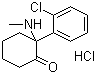 结构式 CAS# 1867-66-9, 盐酸氯氨酮; (+/-)-2-(2-氯苯基)-2-(甲基氨基)环己酮盐酸盐