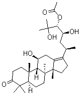 structure of CAS# 18674-16-3, Alisol A 24-acetate;Alisol A monoacetate; Alisol A 24-monoacetate; (8alpha,9beta,11beta,14beta,23S,24R)-24-(Acetyloxy)-11,23,25-trihydroxydammar-13(17)-en-3-one