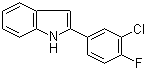 2-(3-氯-4-氟苯基)吲哚分子结构 (CAS 1868-88-8)