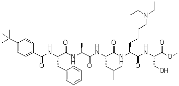 N-[4-(1,1-Dimethylethyl)benzoyl]-L-phenylalanyl-L-alanyl-L-leucyl-N6,N6-diethyl-L-lysyl-L-serine methyl ester molecular structure (CAS 1872382-47-2)