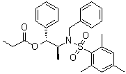 structure of CAS# 187324-66-9, (+)-2,4,6-Trimethyl-N-[(1S,2R)-1-methyl-2-(1-oxopropoxy)-2-phenylethyl]-N-(phenylmethyl)benzenesulfonamide;Masamune reagent