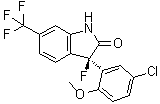 (3R)-3-(5-Chloro-2-methoxyphenyl)-3-fluoro-1,3-dihydro-6-(trifluoromethyl)-2H-indol-2-one molecular structure (CAS 187523-36-0)