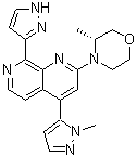 2-[(3R)-3-Methyl-4-morpholinyl]-4-(1-methyl-1H-pyrazol-5-yl)-8-(1H-pyrazol-3-yl)-1,7-naphthyridine molecular structure (CAS 1876467-74-1)