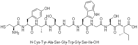 L-Cysteinyl-L-tyrosyl-L-alanyl-L-serylglycyl-L-tryptophylglycyl-L-seryl-L-isoleucine molecular structure (CAS 187968-36-1)