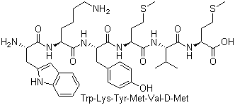 Tryptophanyl-lysinyl-tyrosinyl-methionyl-valinyl-D-methionine molecular structure (CAS 187986-17-0)