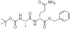 N-[叔丁氧羰基]-L-丙氨酰基-D-alpha-谷氨酰胺苄酯分子结构 (CAS 18814-49-8)