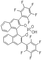(11bS)-4-羟基-2,6-二(2,3,4,5,6-五氟苯基)-二萘并[2,1-d:1',2'-f][1,3,2]二氧杂磷杂卓 4-氧化物分子结构 (CAS 1882075-20-8)
