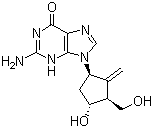 结构式 CAS# 188399-46-4, 2-氨基-1,9-二氢-9-[(1R,3S,4R)-4-羟基-3-(羟基甲基)-2-亚甲基环戊基]-6H-嘌呤-6-酮