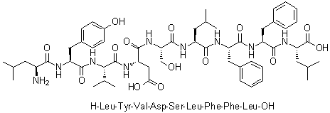 L-Leucyl-L-tyrosyl-L-valyl-L-alpha-aspartyl-L-seryl-L-leucyl-L-phenylalanyl-L-phenylalanyl-L-leucine molecular structure (CAS 188566-68-9)