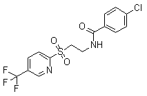 structure of CAS# 188591-46-0, 4-Chloro-N-[2-[[5-(trifluoromethyl)-2-pyridinyl]sulfonyl]ethyl]-benzamide;GSK 3787