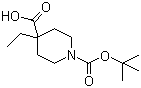 1-叔丁氧羰基-4-乙基-4-哌啶甲酸分子结构 (CAS 188792-67-8)