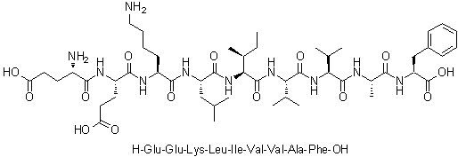 L-alpha-Glutamyl-L-alpha-glutamyl-L-lysyl-L-leucyl-L-isoleucyl-L-valyl-L-valyl-L-alanyl-L-phenylalanine molecular structure (CAS 188818-21-5)