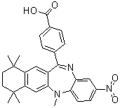 4-(7,8,9,10-Tetrahydro-5,7,7,10,10-pentamethyl-2-nitro-5H-benzo[b]naphtho[2,3-e][1,4]diazepin-12-yl)benzoic acid molecular structure (CAS 188844-34-0)