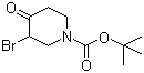 3-Bromo-4-oxopiperidine-1-carboxylic acid tert-butyl ester molecular structure (CAS 188869-05-8)