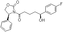 (4S)-3-[(5S)-5-(4-氟苯基)-5-羟基戊酰基]-4-苯基-1,3-氧氮杂环戊烷-2-酮分子结构 (CAS 189028-95-3)