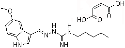 structure of CAS# 189188-57-6, Tegaserod maleate;2-[(5-Methoxy-1H-indole-3-yl)methylene]-N-pentylcarbazimidamide hydrogen maleate