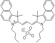 4,5:4',5'-Dibenzo-1,1'-dibutyl-3,3,3',3'-tetramethylindocarbocyanine perchlorate molecular structure (CAS 189189-12-6)