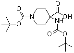 1-(tert-Butoxycarbonyl)-4-(tert-butoxycarbonylamino)-4-piperidinecarboxylic acid molecular structure (CAS 189321-65-1)