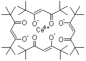 结构式 CAS# 18960-54-8, 四(2,2,6,6-四甲基-3,5-庚二酮)铈