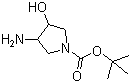 structure of CAS# 190141-99-2, 3-Amino-4-hydroxy-1-pyrrolidinecarboxylic acid tert-butyl ester;3-Amino-4-hydroxypyrrolidine-1-carboxylic acid tert-butyl ester; tert-Butyl 3-amino-4-hydroxy-1-pyrrolidinecarboxylate