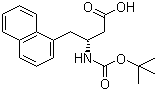 结构式 CAS# 190190-49-9, N-叔丁氧羰基-(R)-3-氨基-4-(1-萘基)丁酸