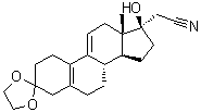 (17alpha)-3,3-[1,2-Ethanediylbis(oxy)]-17-hydroxy-19-norpregna-5(10),9(11)-diene-21-nitrile molecular structure (CAS 190662-30-7)