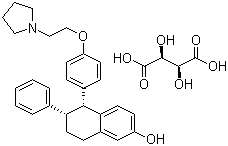 酒石酸拉索昔芬分子结构 (CAS 190791-29-8)