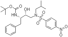 tert-Butyl [(1S,2R)-1-benzyl-2-hydroxy-3-[isobutyl[(4-nitrophenyl)sulfonyl]amino]propyl]carbamate molecular structure (CAS 191226-98-9)