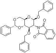 Phenylmethyl 2-deoxy-2-(1,3-dihydro-1,3-dioxo-2H-isoindol-2-yl)-3-O-(phenylmethyl)-4,6-O-[(R)-phenylmethylene]-beta-D-glucopyranoside molecular structure (CAS 191482-37-8)