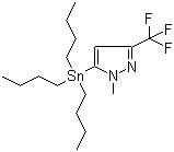 1-Methyl-5-(tributylstannyl)-3-(trifluoromethyl)-1H-pyrazole molecular structure (CAS 191606-78-7)
