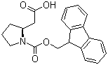 结构式 CAS# 193693-60-6, Fmoc-L-beta-高脯氨酸; 2-[(2S)-(1-芴甲氧羰基)吡咯烷-2-基]乙酸