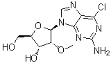 6-Chloro-9-(2-O-methyl-beta-D-ribofuranosyl)-9H-purin-2-amine molecular structure (CAS 194034-59-8)
