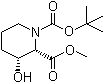 cis-3-Hydroxy-1,2-piperidinedicarboxylic acid 1-(1,1-dimethylethyl) 2-methyl ester molecular structure (CAS 194298-00-5)