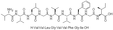 L-缬氨酰-L-缬氨酰-L-亮氨酰甘氨酰-L-缬氨酰-L-缬氨酰-L-苯丙氨酰甘氨酰-L-异亮氨酸分子结构 (CAS 194493-58-8)