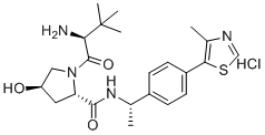 (4R)-3-Methyl-L-valyl-4-hydroxy-N-[(1S)-1-[4-(4-methyl-5-thiazolyl)phenyl]ethyl]-L-prolinamide hydrochloride (1:1) molecular structure (CAS 1948273-03-7)