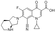 structure of CAS# 195532-12-8, Pradofloxacin;7-[(4aS,7aS)-1,2,3,4,4a,5,7,7a-octahydropyrrolo[3,4-b]pyridin-6-yl]-8-cyano-1-cyclopropyl-6-fluoro-4-oxoquinoline-3-carboxylic acid