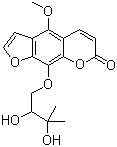 structure of CAS# 19573-01-4, Byakangelicin;9-(2,3-Dihydroxy-3-methylbutoxy)-4-methoxy-7H-furo[3,2-g][1]benzopyran-7-one