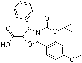 (4S,5R)-2-(4-甲氧基苯基)-4-苯基-3,5-恶唑烷二羧酸 3-叔丁酯分子结构 (CAS 196404-55-4)