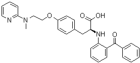 N-(2-Benzoylphenyl)-O-[2-(methyl-2-pyridinylamino)ethyl]-L-tyrosine molecular structure (CAS 196808-24-9)