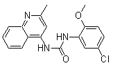 结构式 CAS# 196868-63-0, PQ 401; N-(5-氯-2-甲氧基苯基)-N'-(2-甲基-4-喹啉基)脲