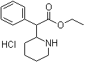 alpha-Phenyl-2-piperidineacetic acid ethyl ester hydrochloride molecular structure (CAS 19716-79-1)