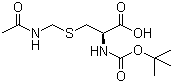 结构式 CAS# 19746-37-3, S-乙酰胺基甲基-N-叔丁氧羰基-L-半胱氨酸