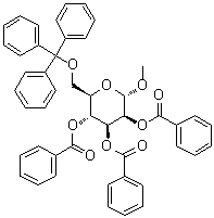 Methyl 6-O-(triphenylmethyl)-alpha-D-mannopyranoside tribenzoate molecular structure (CAS 198338-59-9)