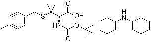 N-[(1,1-Dimethylethoxy)carbonyl]-3-[[(4-methylphenyl)methyl]thio]-D-valine dicyclohexylammonium salt molecular structure (CAS 198470-36-9)
