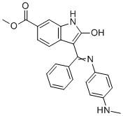 structure of CAS# 1987887-92-2, Nintedanib N-Methyl aniline analog;methyl 2-hydroxy-3-[N-[4-(methylamino)phenyl]-C-phenylcarbonimidoyl]-1H-indole-6-carboxylate
